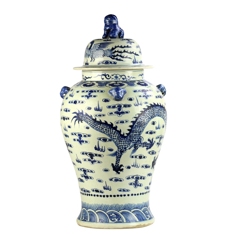 The Ming Garden Collection - Grote Porseleinen Gemberpot Met Draak