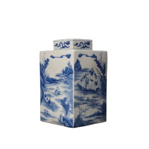 The Ming Garden Collection - Vierkante Porseleinen Pot Met Landschap