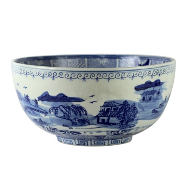 The Ming Garden Collection - Grote Porseleinen Fruitschaal Met Landschap