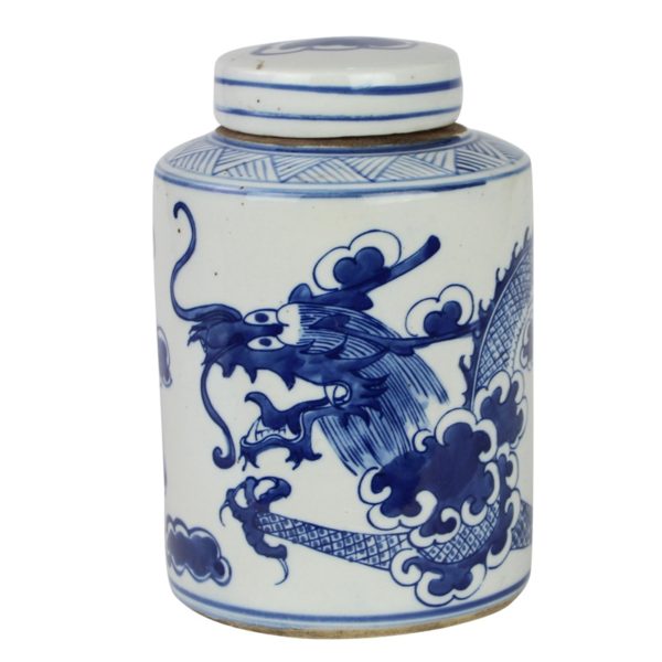 The Ming Garden Collection - Kleine Porseleinen Gemberpot Met Draak