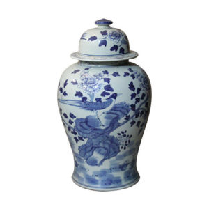 The Ming Garden Collection - Grote Porseleinen Pot Met Vogel