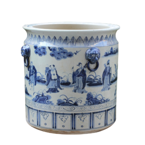 The Ming Garden Collection - Grote Porseleinen Bloempot Met Chinese Mensen