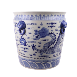 Grote Porseleinen Bloempot Met Draak - The Ming Garden Collection