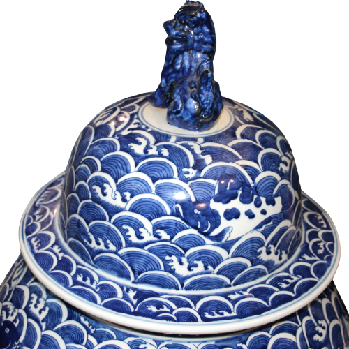 The Ming Garden Collection - Grote Chinese Porseleinen Pot Met Vissen