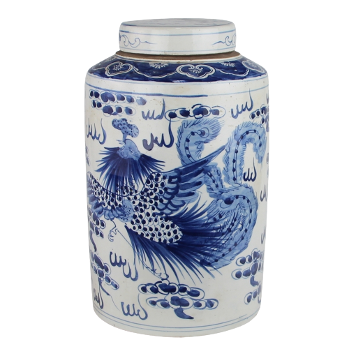 The Ming Garden Collection - Grote Porseleinen Gemberpot Met Draak En Fazant