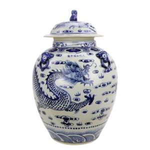 Extra Grote Porseleinen Pot Met Draak - The Ming Garden Collection