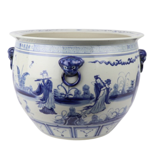 Porseleinen Bloempot Met De Acht Onsterfelijken - The Ming Garden Collection