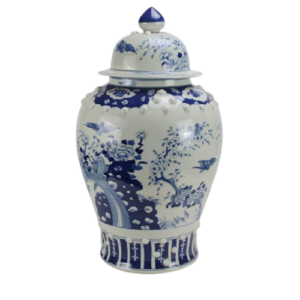 Grote Porseleinen Pot Met Bloemen En Vogels - The Ming Garden Collection