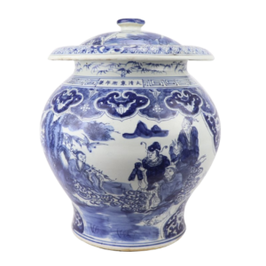 Porseleinen Pot Met Chinese Mensen - The Ming Garden Collection